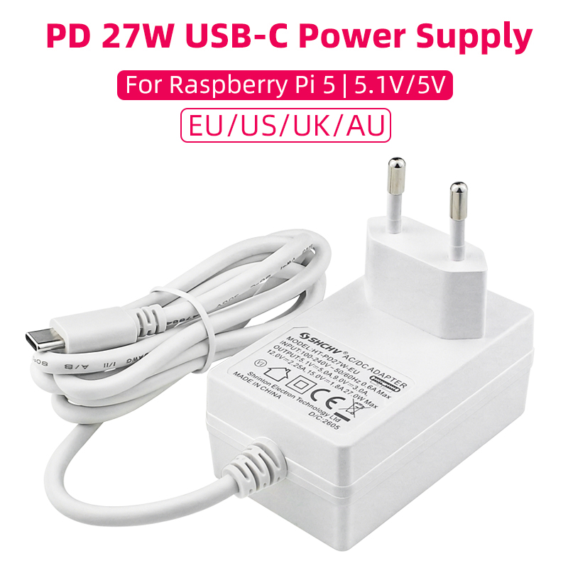 Raspberry Pi 5 5.1V 5A Power S - Pi Power Supply 评论和价格